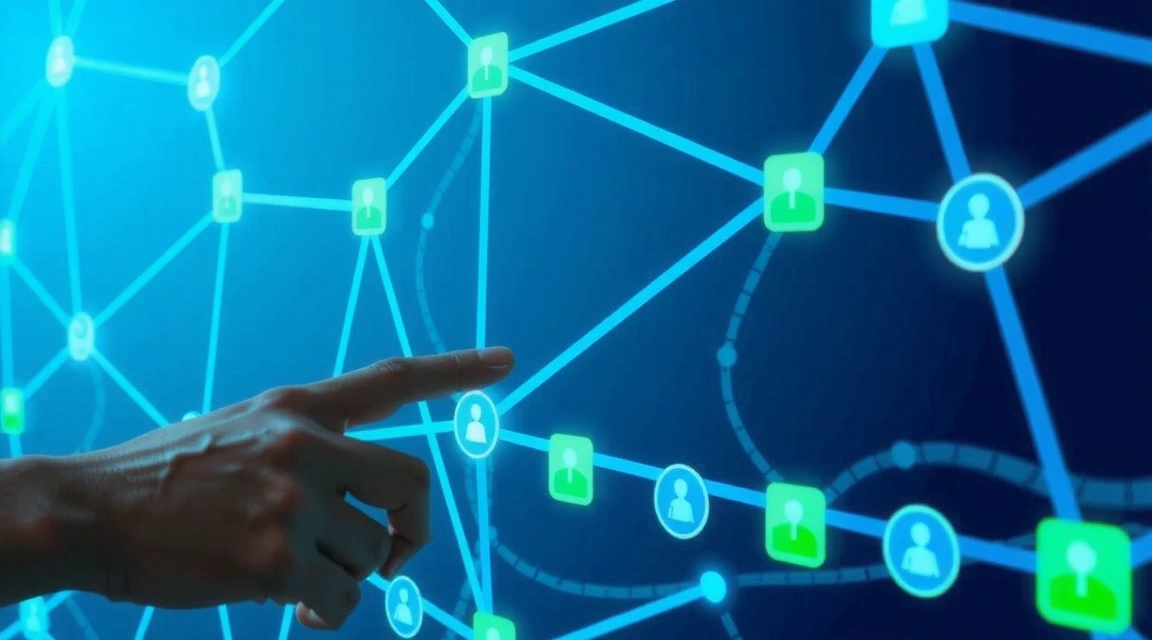 Ilustración de enlaces web y navegación segura.